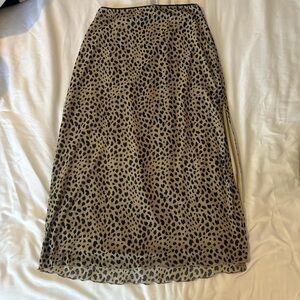 Leopard Print Midi Skirt